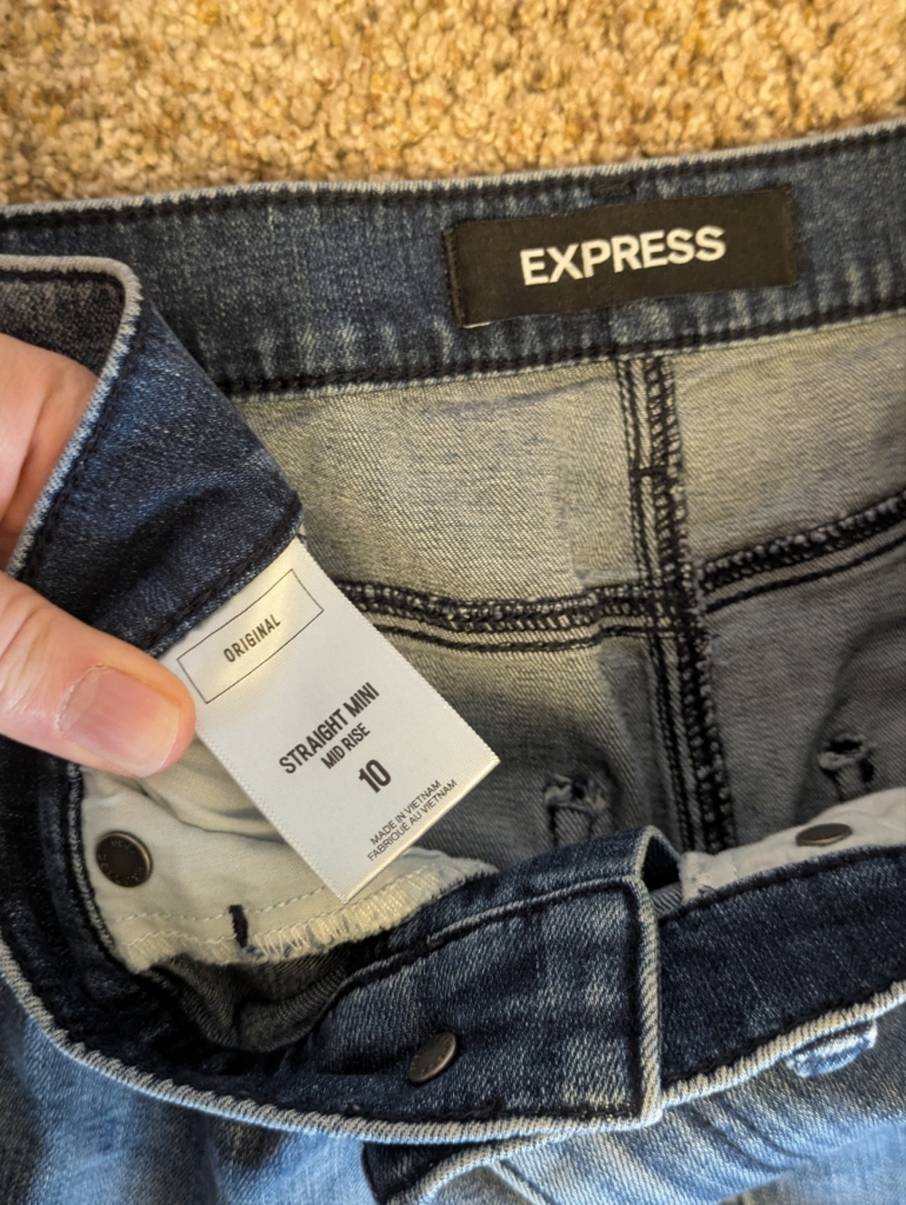 Express Denim Mini Skirt - Picture 3 of 5